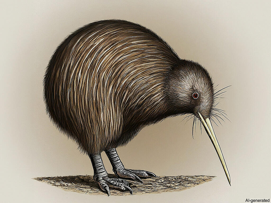 North Island Brown Kiwi (Apteryx mantelli) - Adult