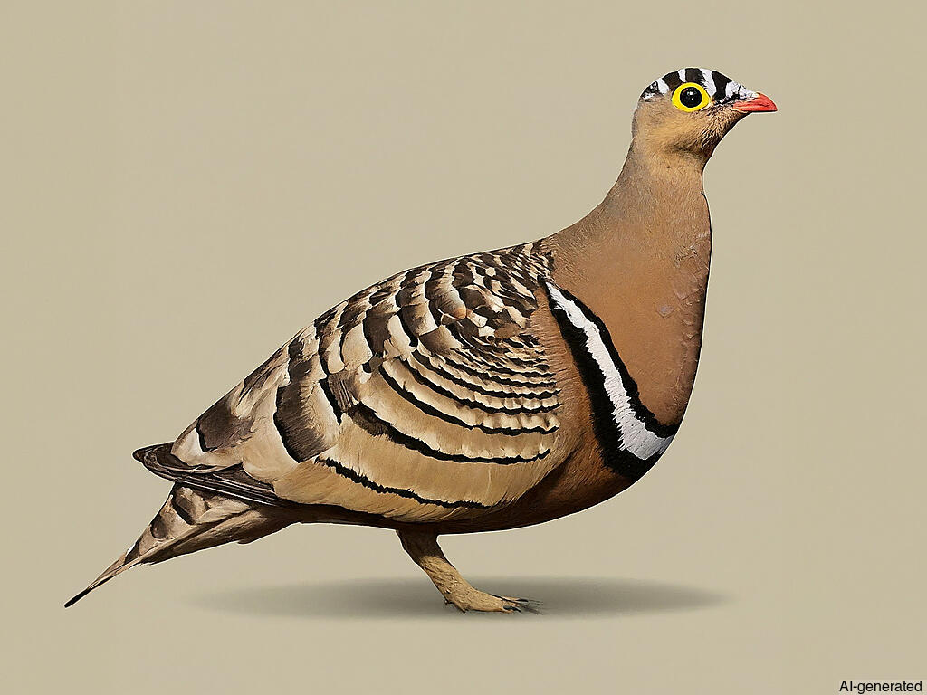 Painted Sandgrouse (Pterocles indicus) - Adult male