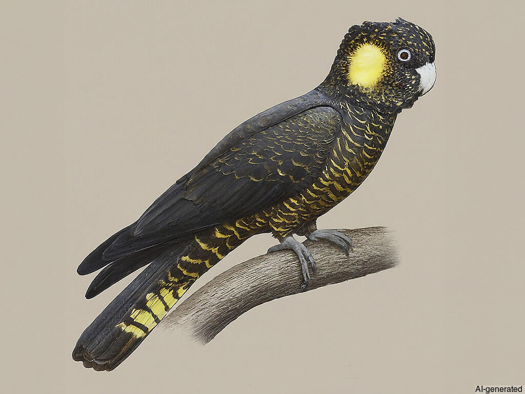 Yellow-tailed Black-Cockatoo (Zanda funerea) - Adult