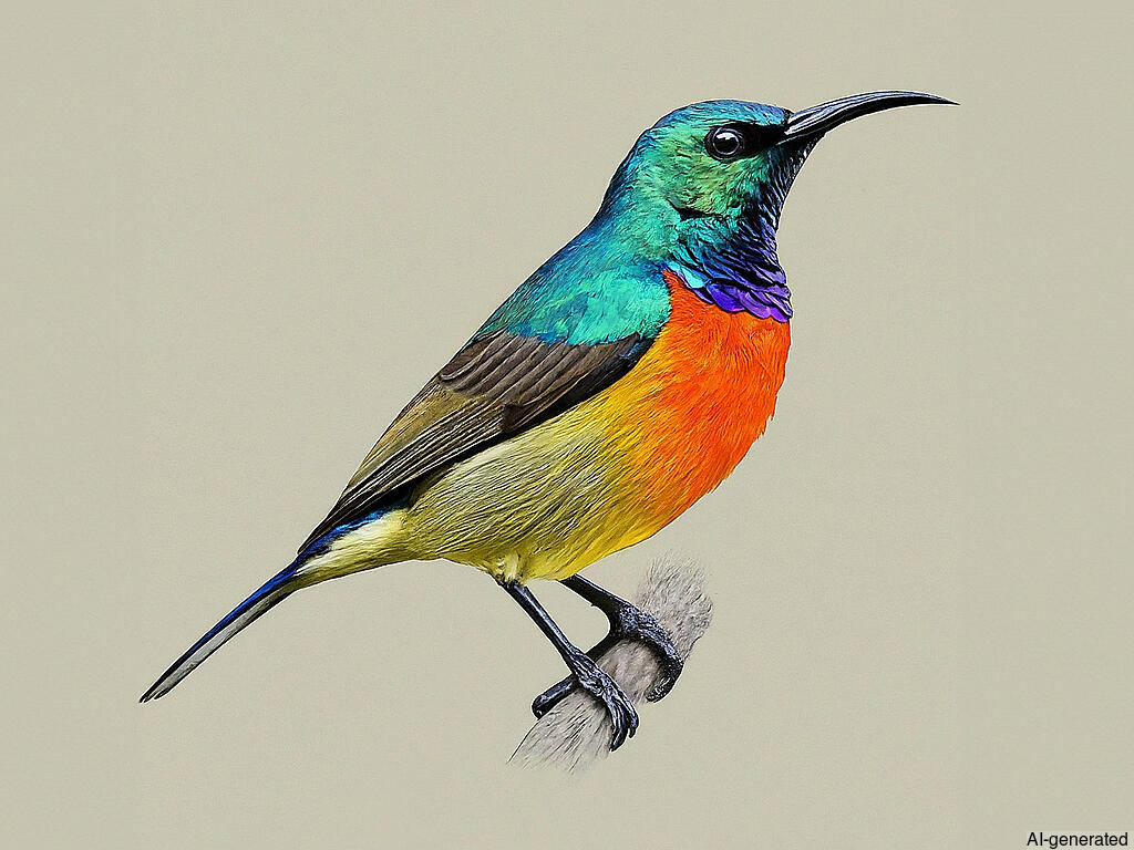 Orange-breasted Sunbird (Anthobaphes violacea) - Adult male
