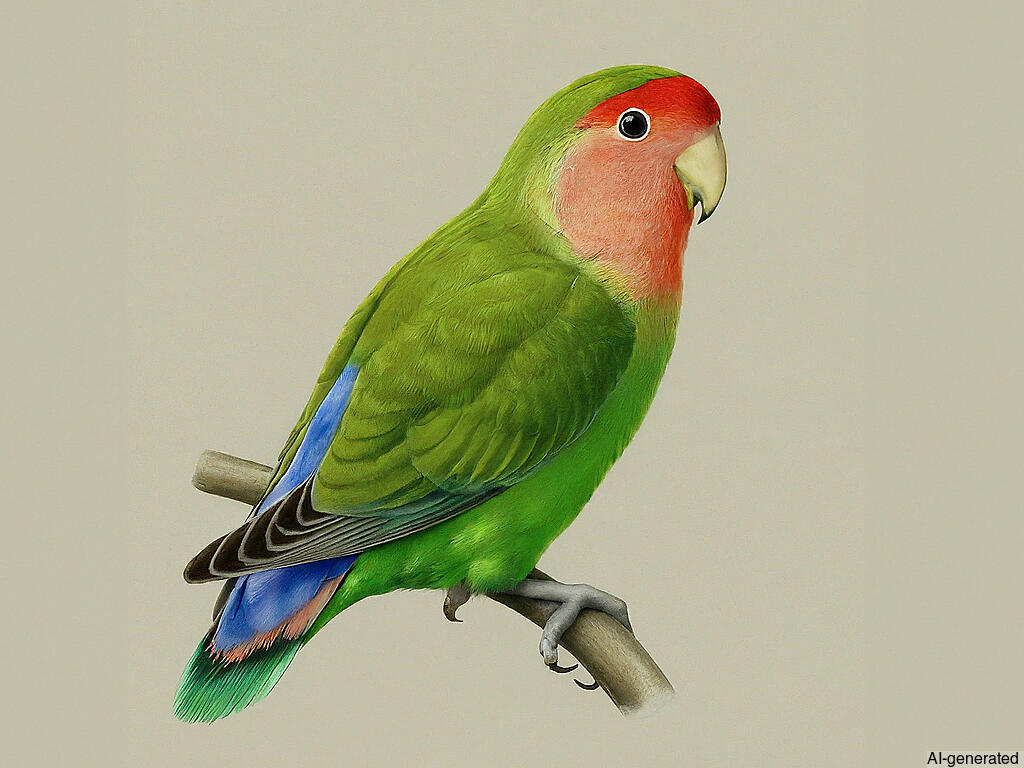 Rosy-faced Lovebird (Agapornis roseicollis) - Adult male