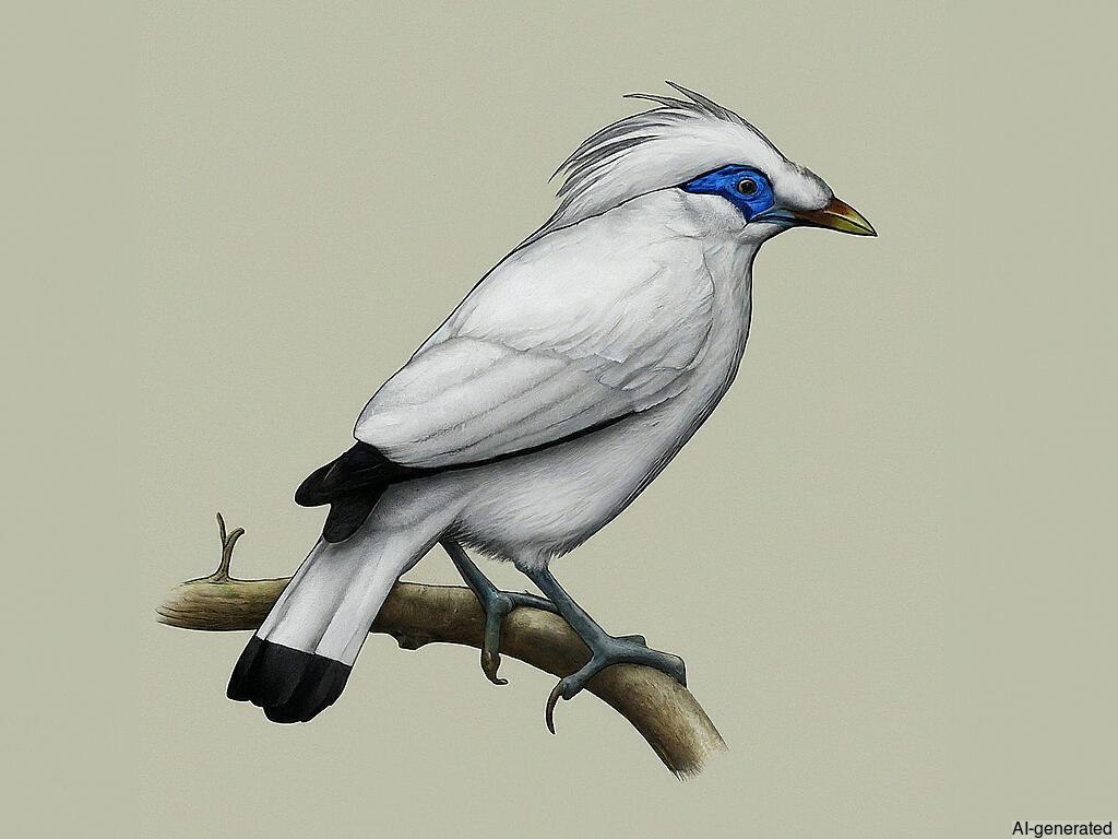 Bali Myna (Leucopsar rothschildi) - Adult
