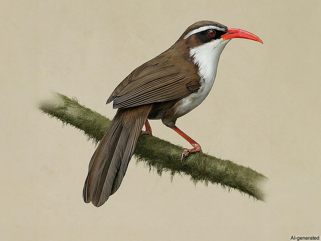 Red-billed Scimitar-Babbler (Pomatorhinus ochraceiceps) - Breeding adult