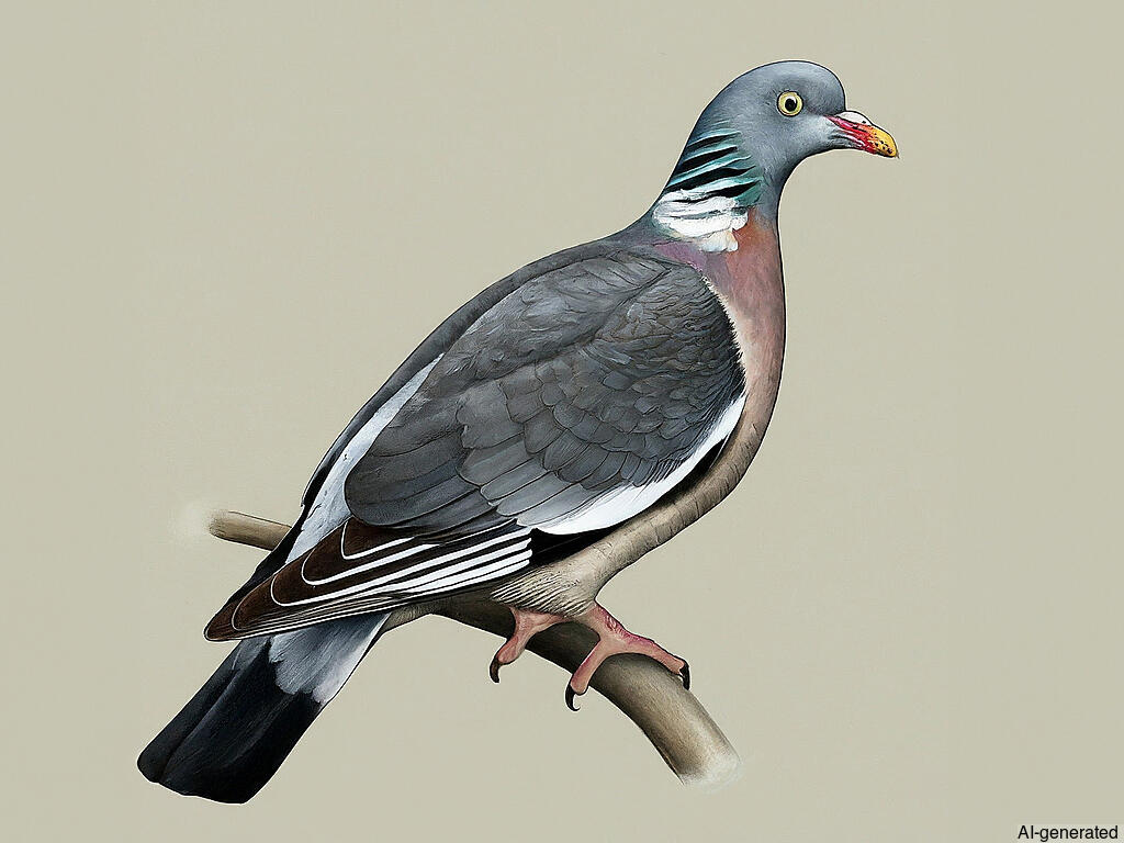 Common Wood-Pigeon (Columba palumbus) - Adult