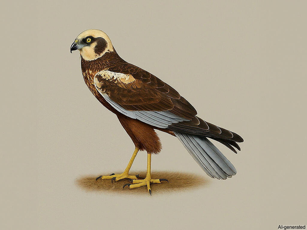Western Marsh Harrier (Circus aeruginosus) - Adult male