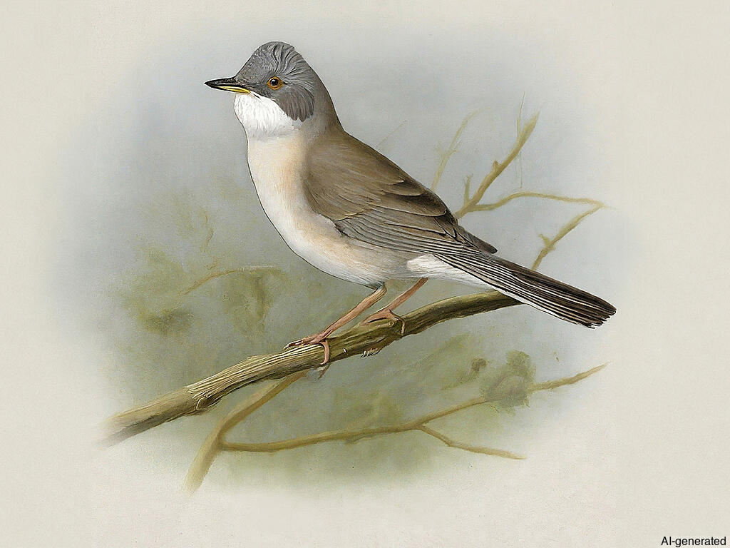 Greater Whitethroat (Curruca communis) - Adult male