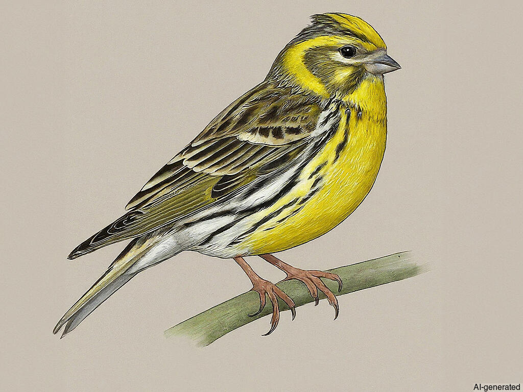 European Serin (Serinus serinus) - Adult male