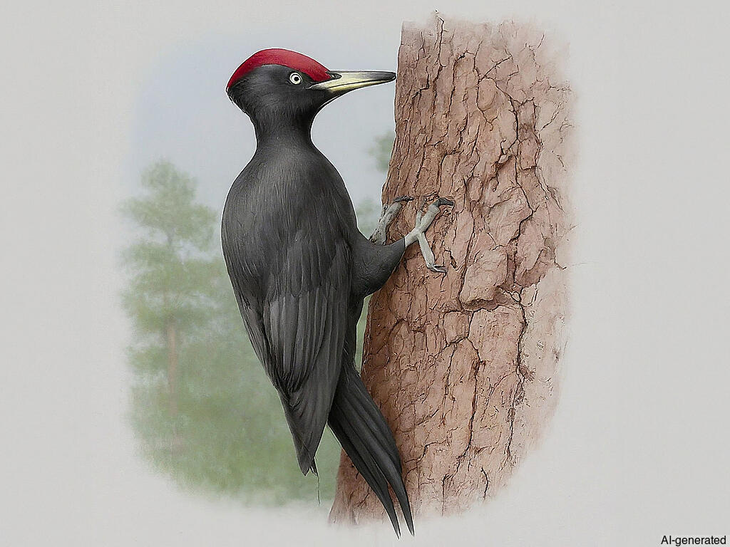 Black Woodpecker (Dryocopus martius) - Adult male