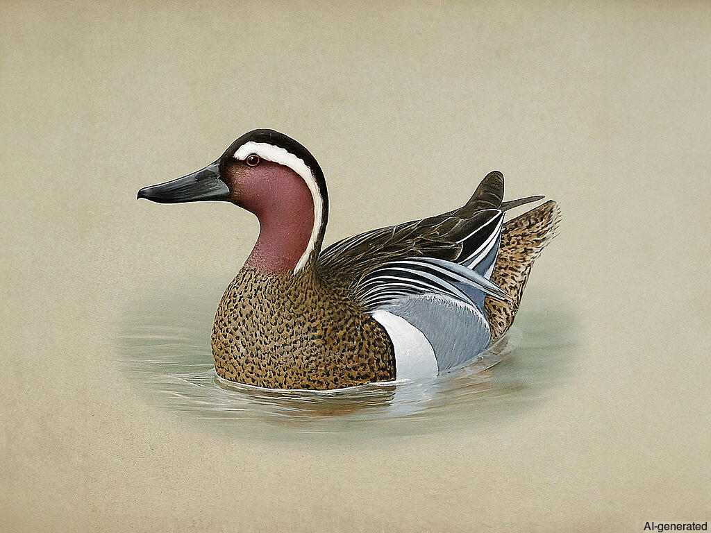 Garganey (Spatula querquedula) - Breeding male