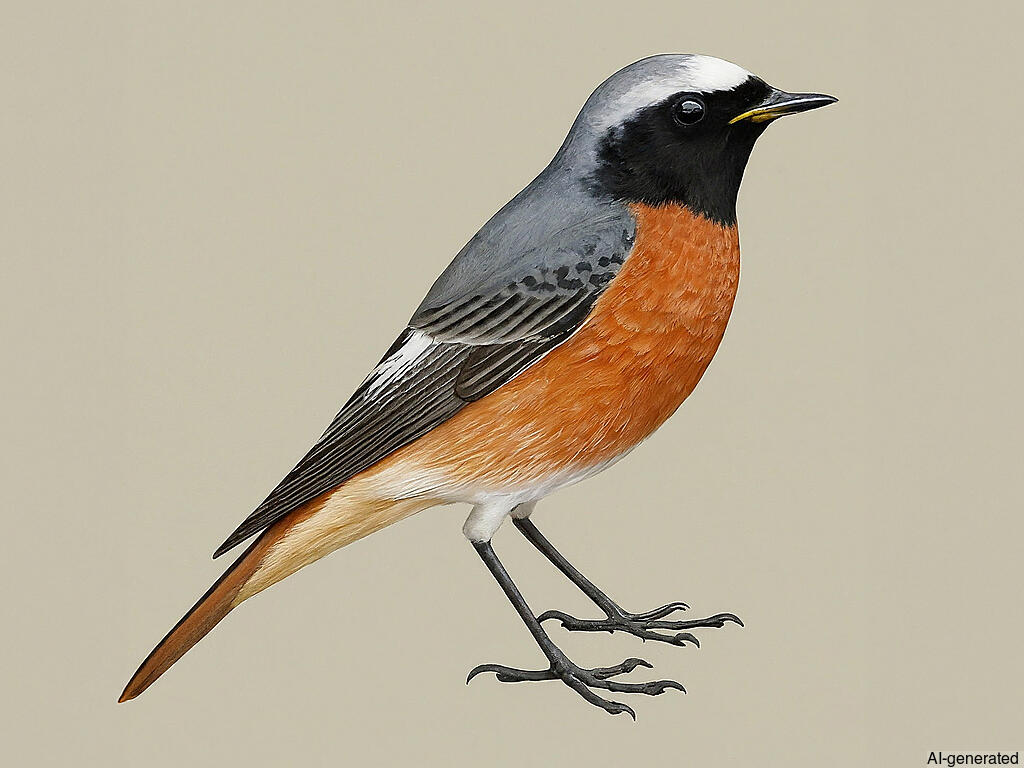 Common Redstart (Phoenicurus phoenicurus) - Adult male