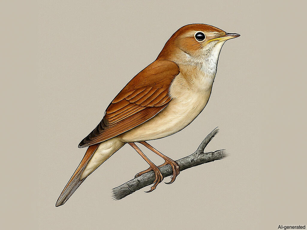 Common Nightingale (Luscinia megarhynchos) - Adult
