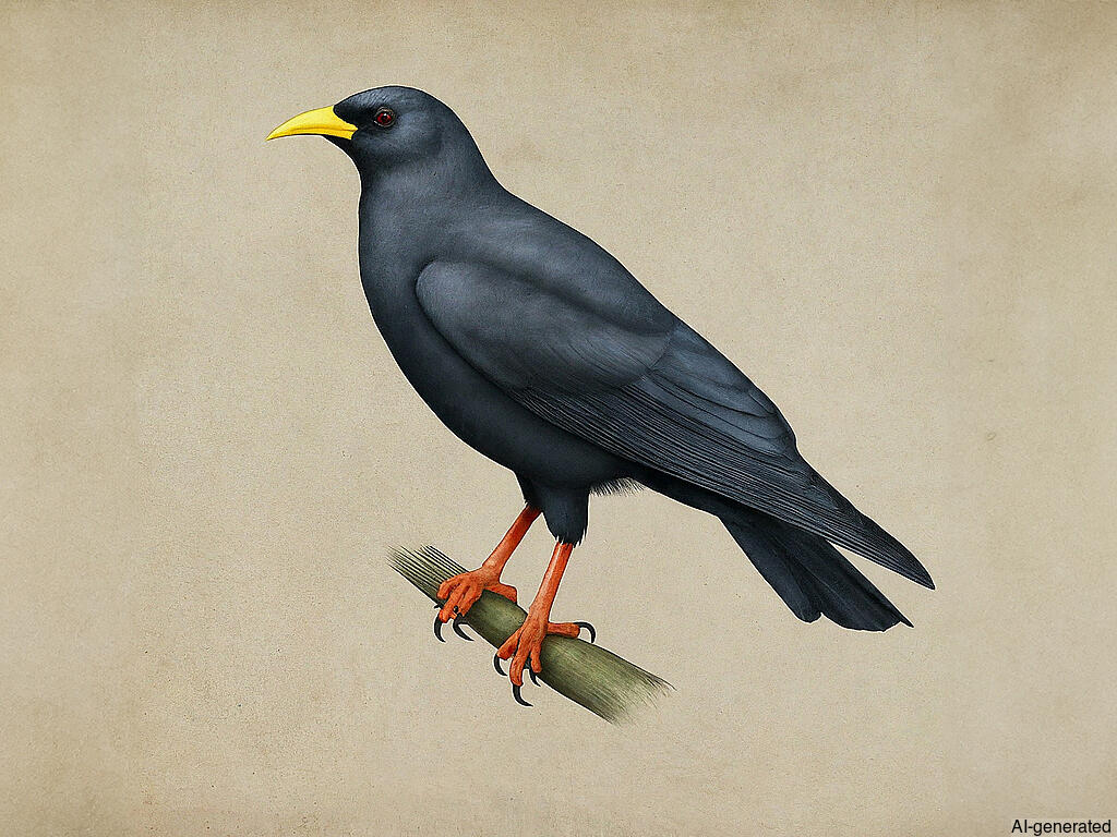 Yellow-billed Chough (Pyrrhocorax graculus) - Adult