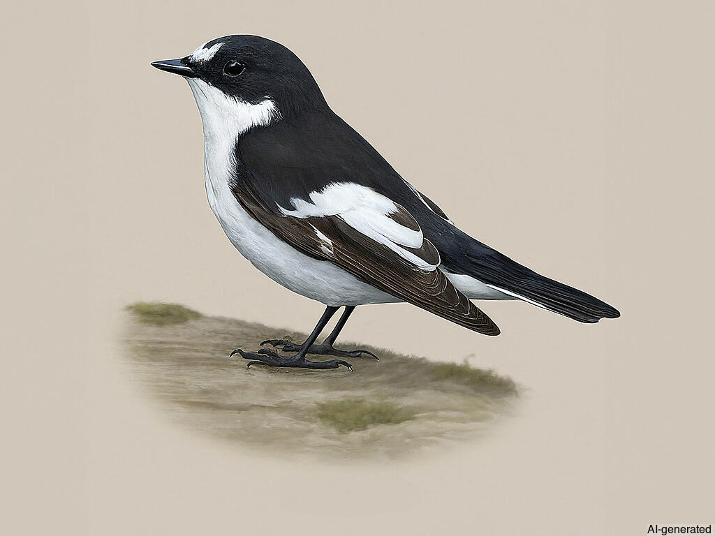 European Pied Flycatcher (Ficedula hypoleuca) - Adult