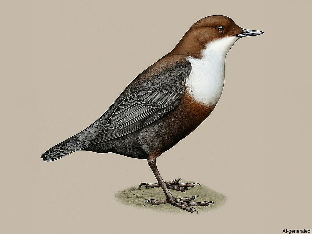 White-throated Dipper (Cinclus cinclus) - Adult