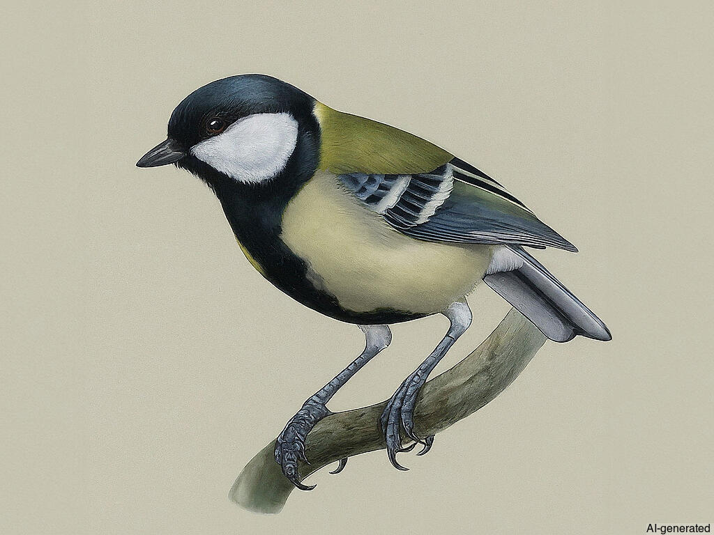 Asian Tit (Parus cinereus) - Adult