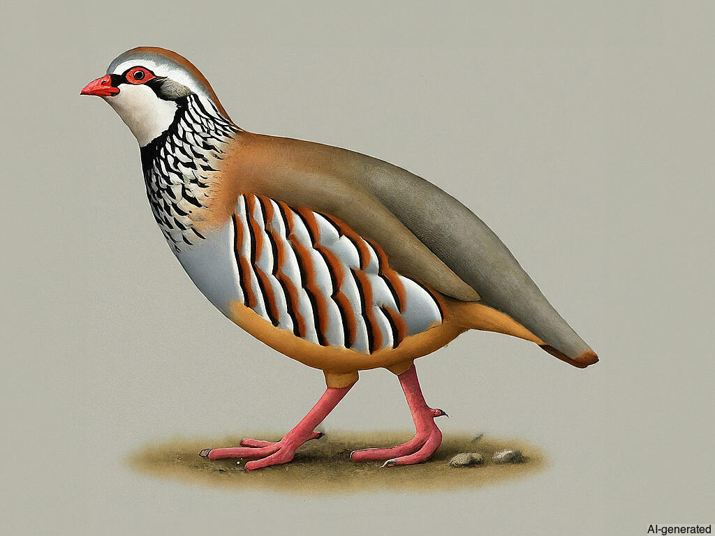 Red-legged Partridge (Alectoris rufa) - Adult
