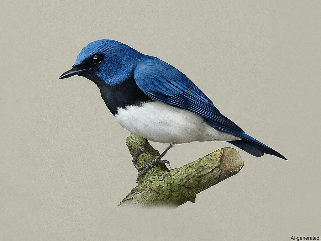 Blue-and-white Flycatcher (Cyanoptila cyanomelana) - Adult male