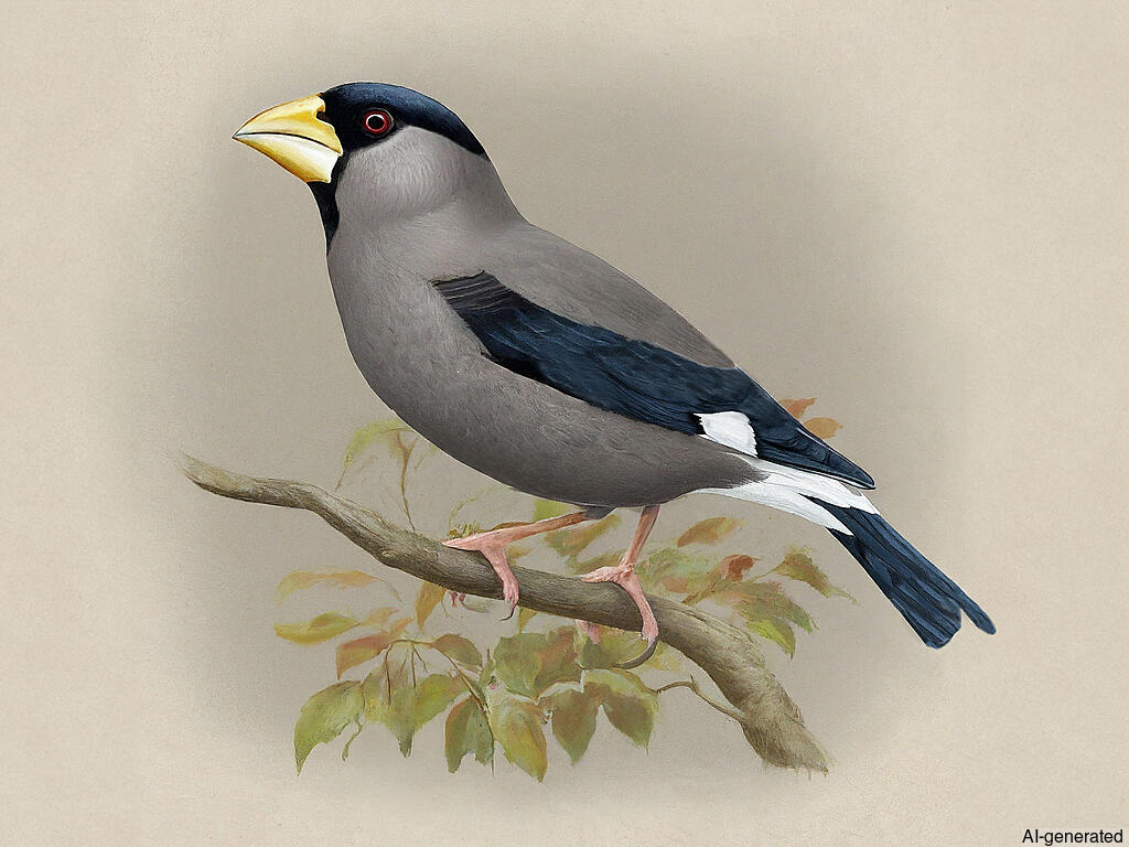 Japanese Grosbeak (Eophona personata) - Adult