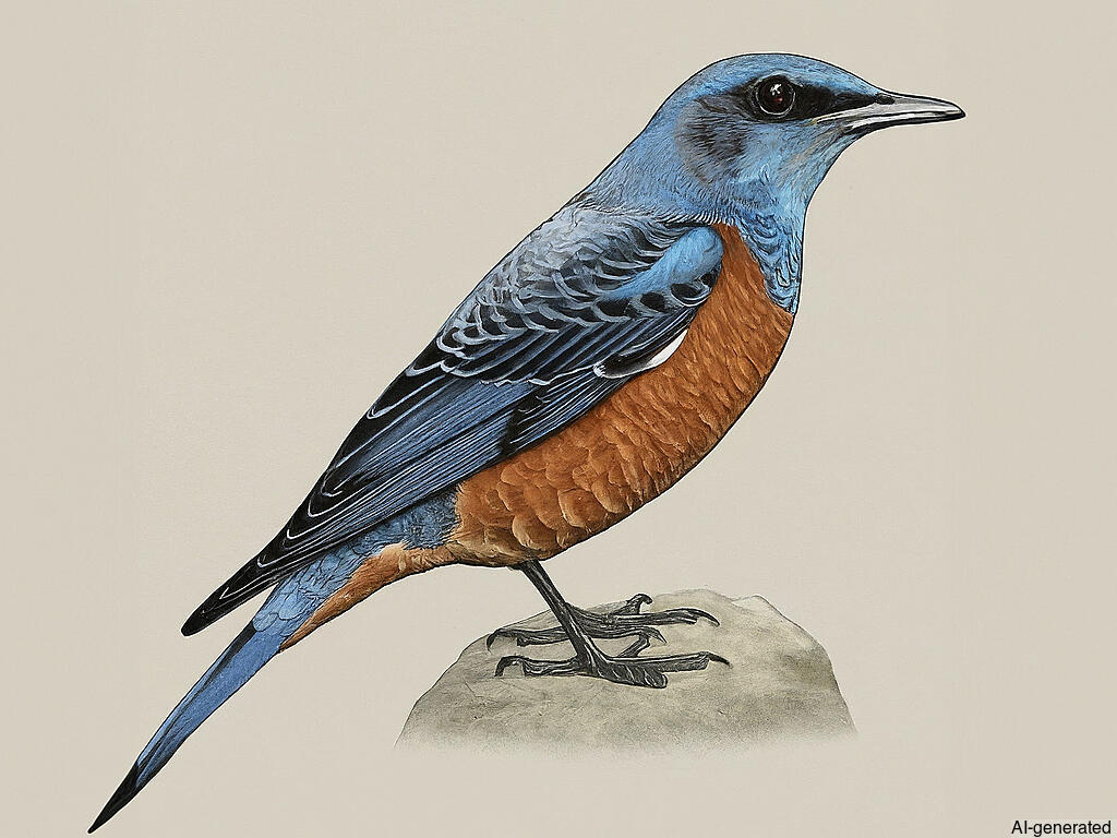 Blue Rock-Thrush (Monticola solitarius) - Adult male (Philippensis)