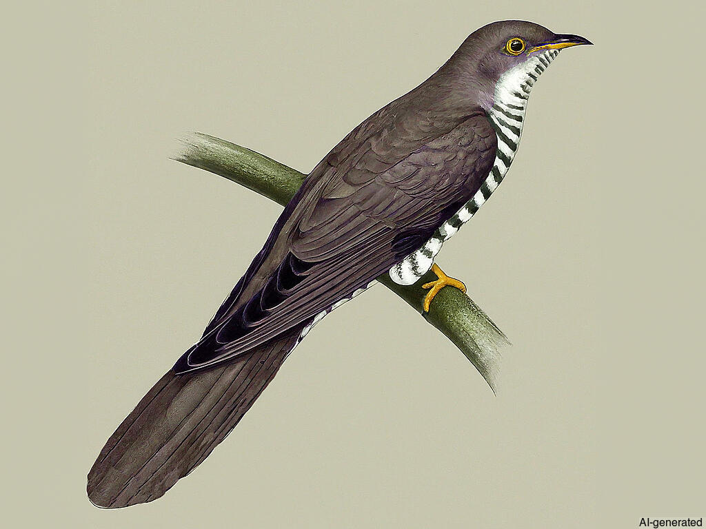 Lesser Cuckoo (Cuculus poliocephalus) - Adult