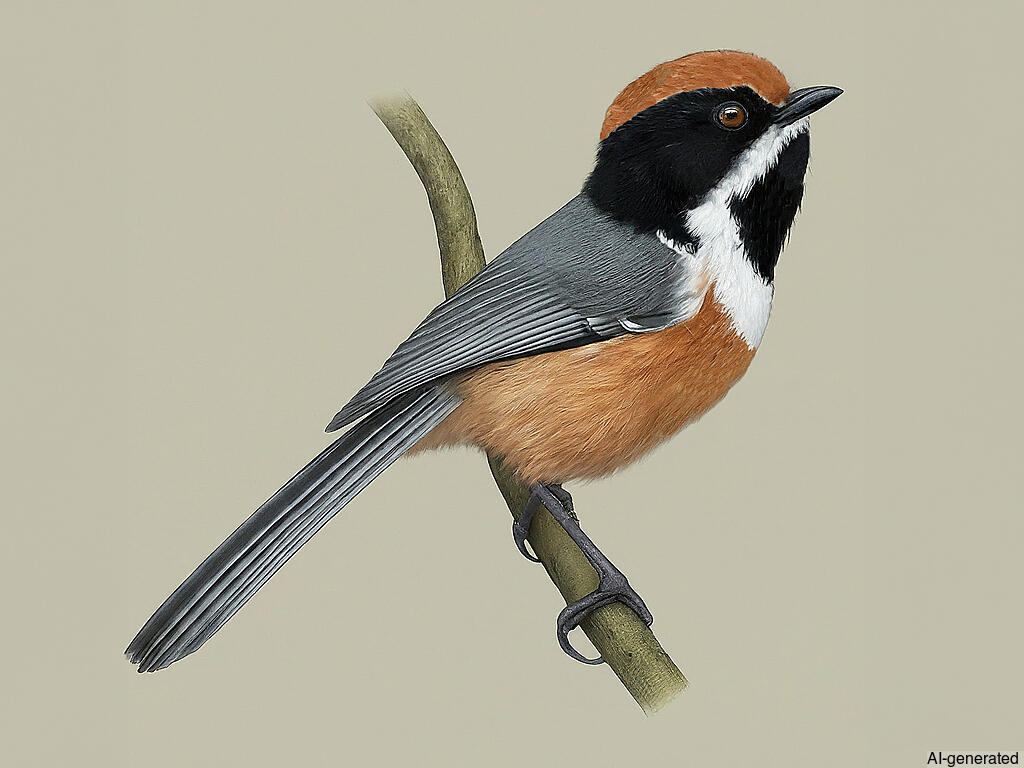 Black-throated Tit (Aegithalos concinnus) - Adult