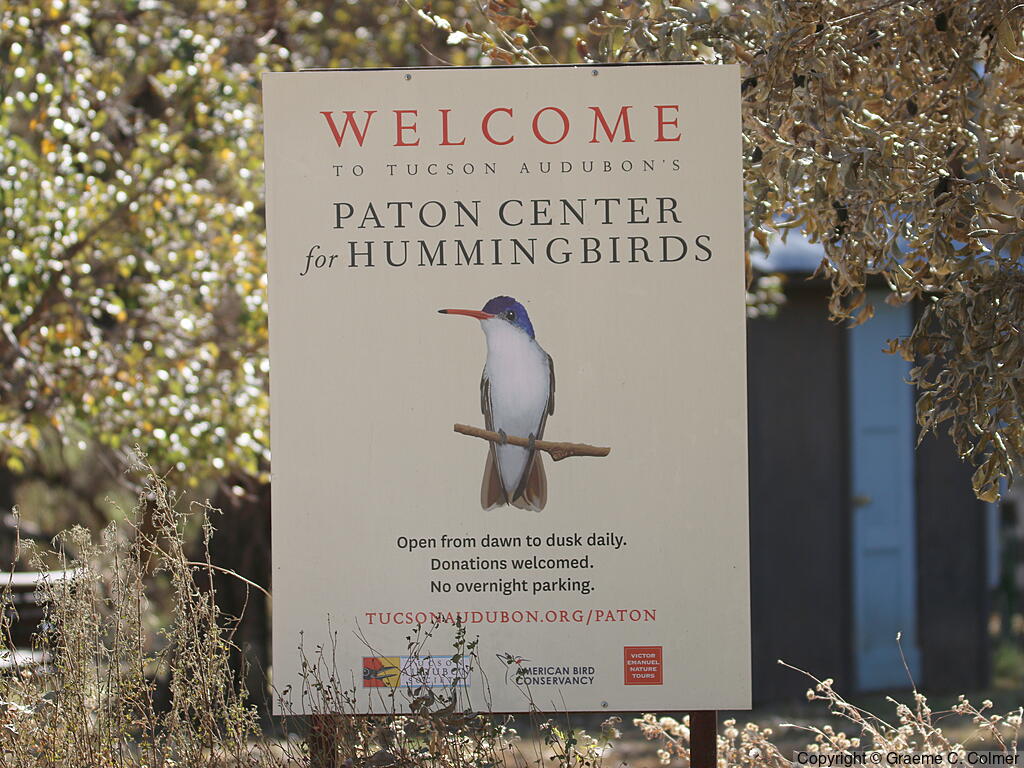 Paton Center for Hummingbirds - Information Sign