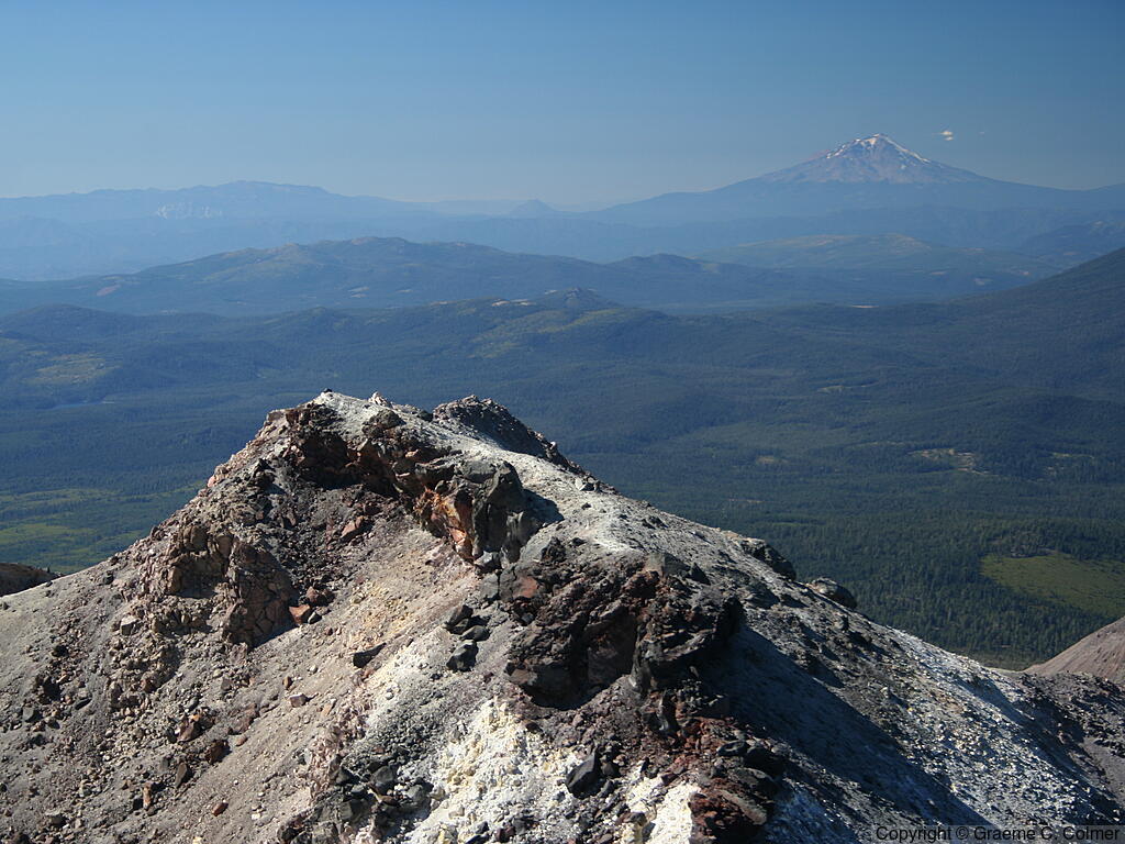 Lassen Peak - View to Mt Shasta from the Summit