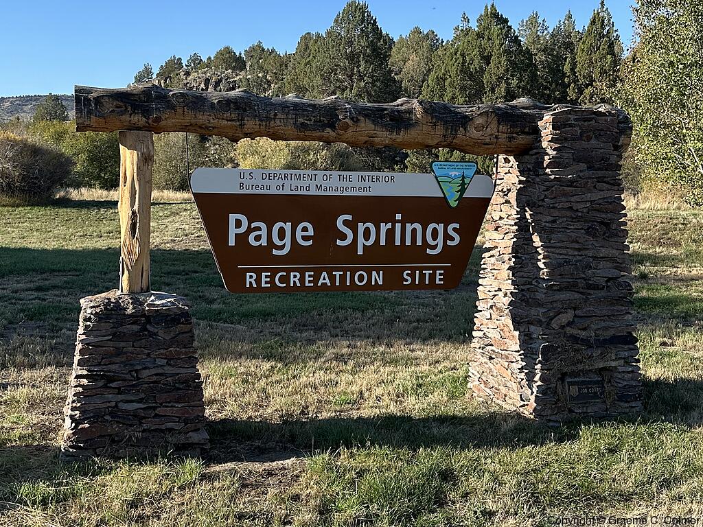 Page Springs Recreation Site - Entrance Sign