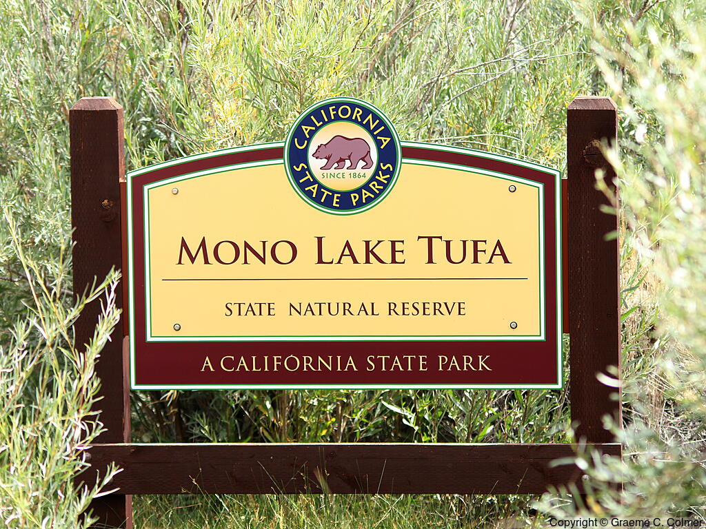 Mono Lake Tufa State Natural Reserve - Entrance Sign