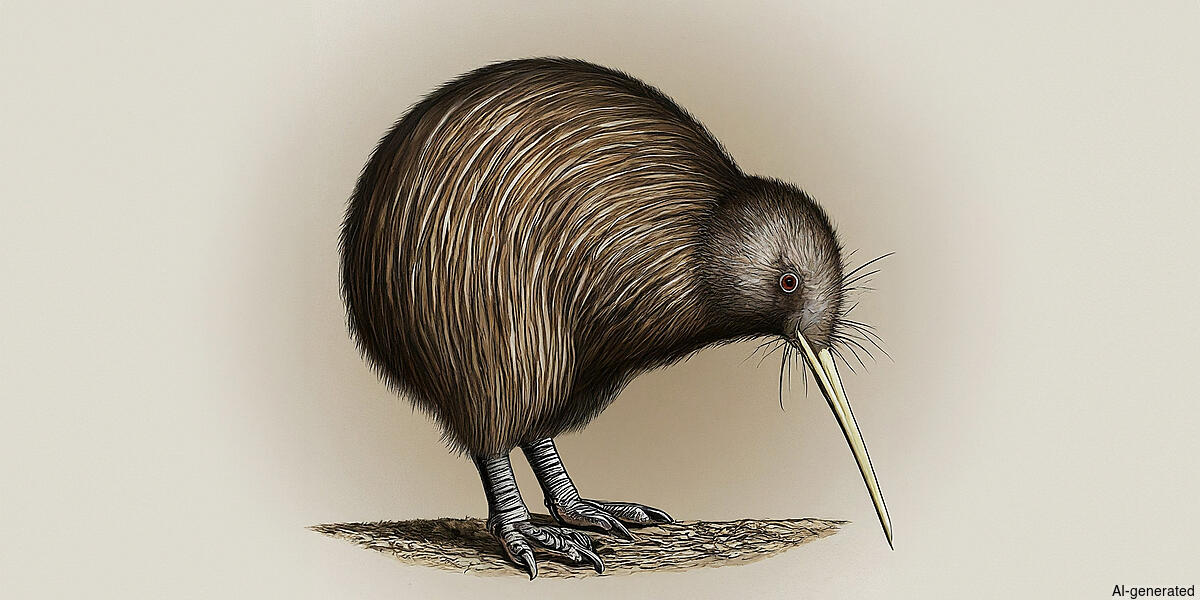 North Island Brown Kiwi (Apteryx mantelli) - Adult