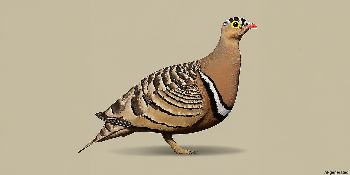 Painted Sandgrouse (Pterocles indicus) - Adult male