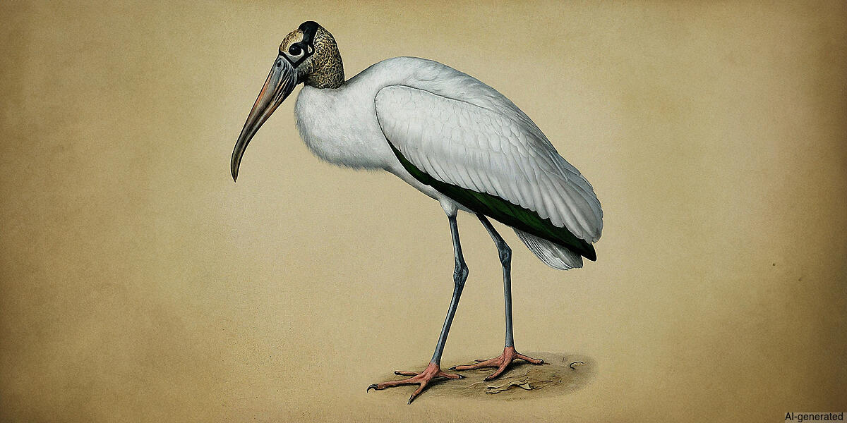 Wood Stork (Mycteria americana) - Adult