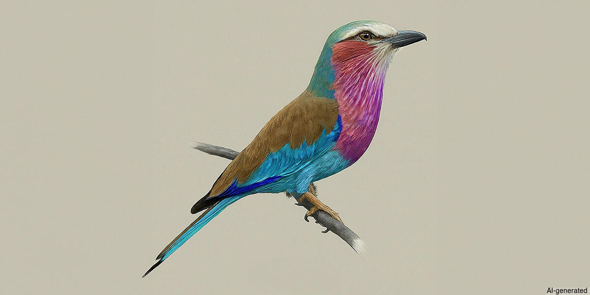 Lilac-breasted Roller (Coracias caudatus) - Adult