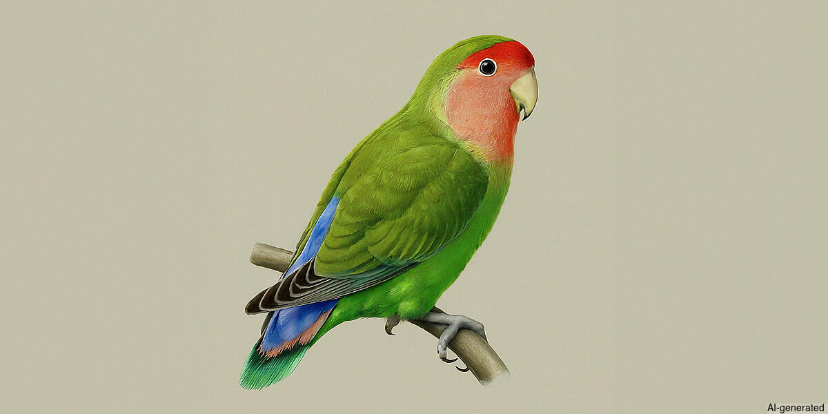 Rosy-faced Lovebird (Agapornis roseicollis) - Adult male