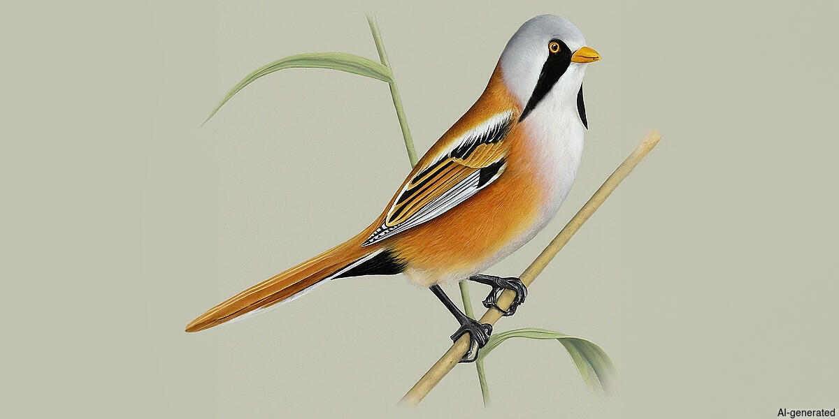 Bearded Reedling (Panurus biarmicus) - Adult male