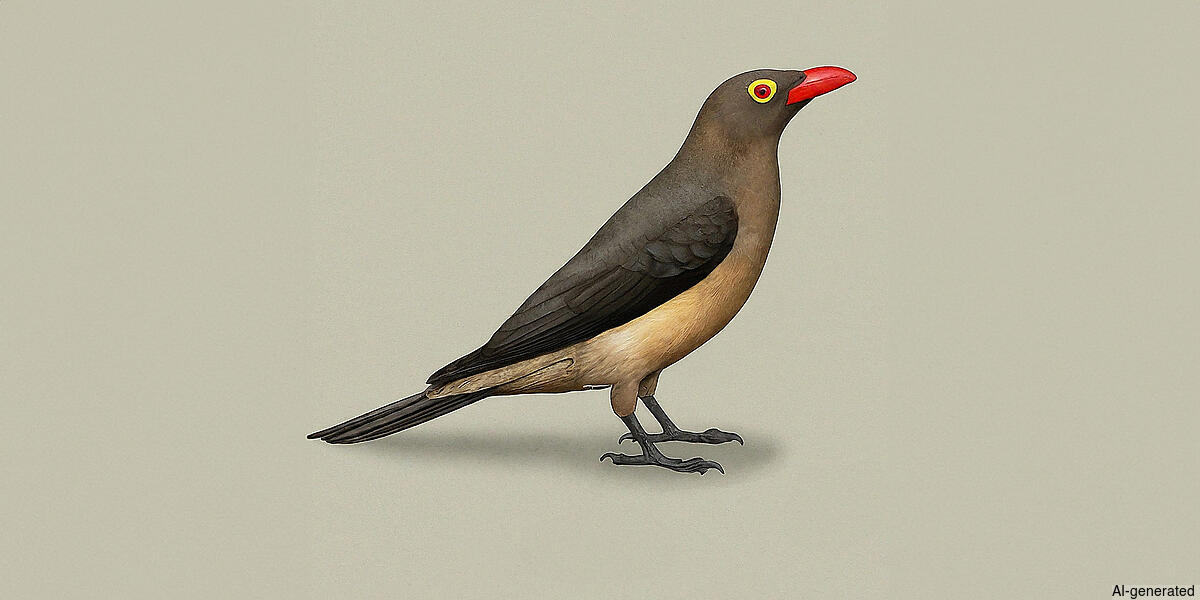 Red-billed Oxpecker (Buphagus erythroryncha) - Adult