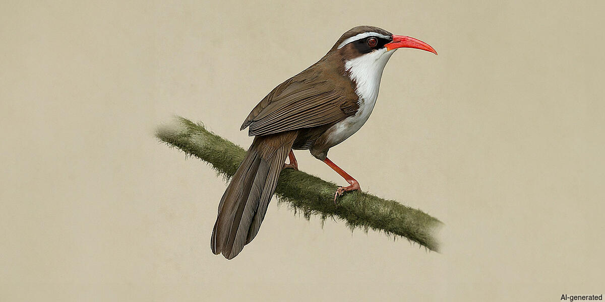 Red-billed Scimitar-Babbler (Pomatorhinus ochraceiceps) - Breeding adult