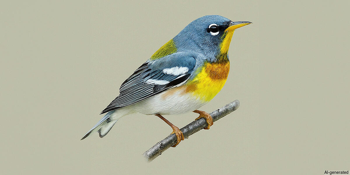Northern Parula (Setophaga americana) - Adult male