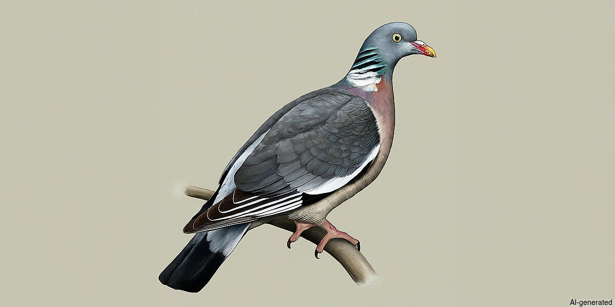 Common Wood-Pigeon (Columba palumbus) - Adult