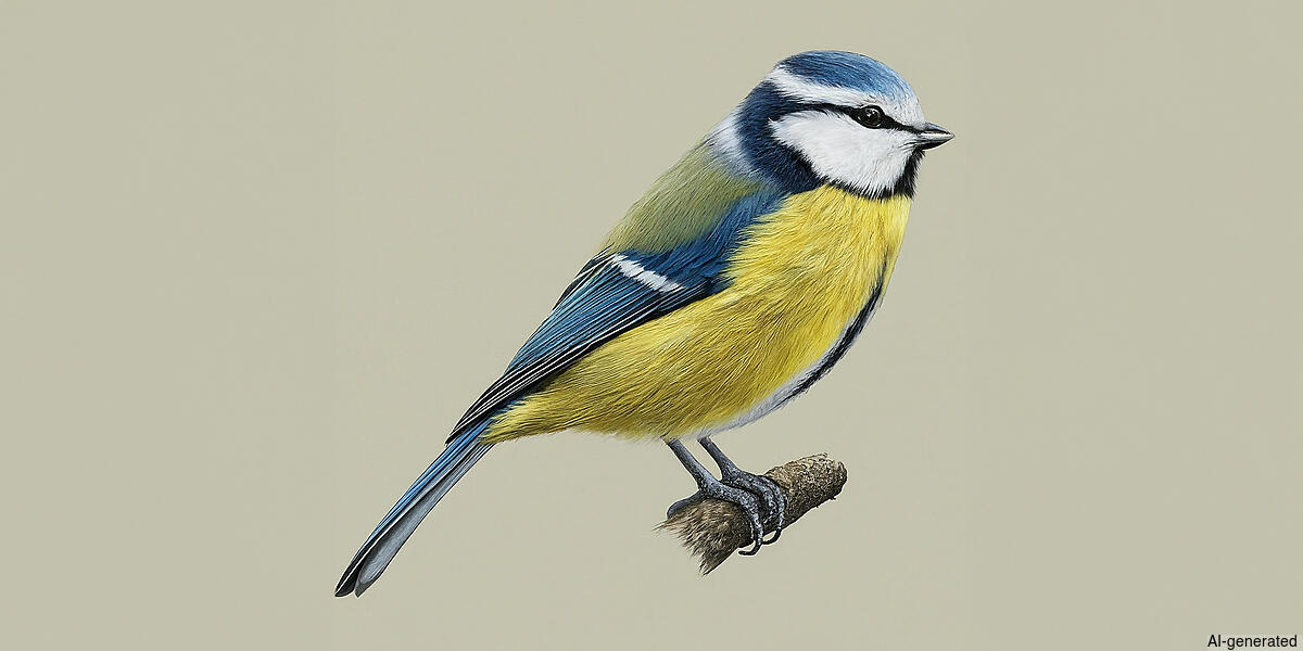 Eurasian Blue Tit (Cyanistes caeruleus) - Adult