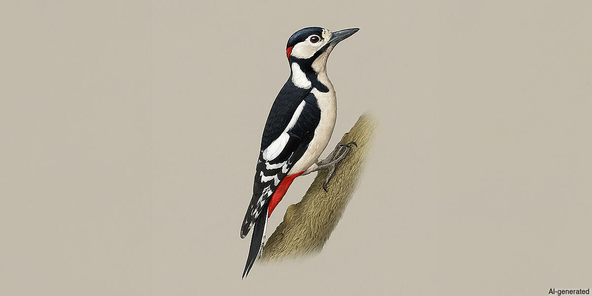 Great Spotted Woodpecker (Dendrocopos major) - Adult male