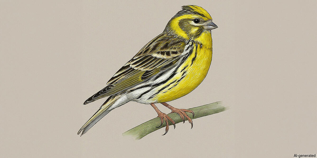 European Serin (Serinus serinus) - Adult male