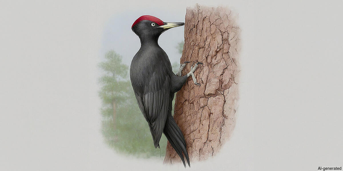 Black Woodpecker (Dryocopus martius) - Adult male