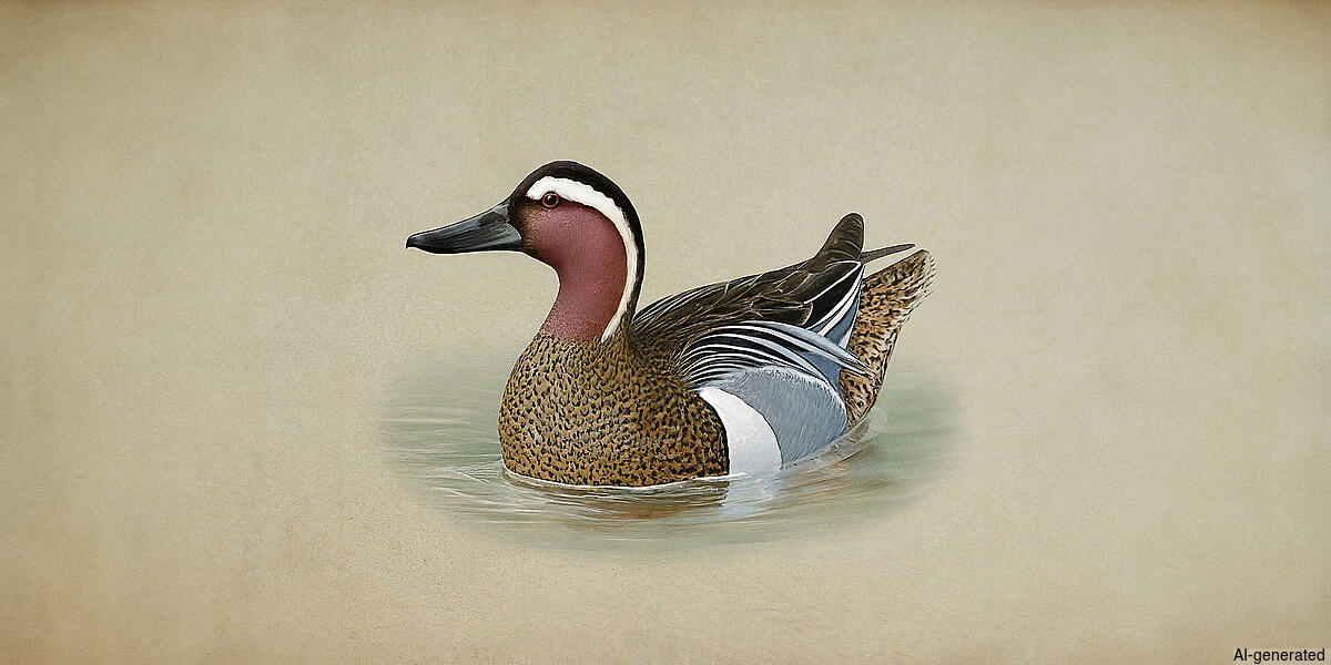 Garganey (Spatula querquedula) - Breeding male