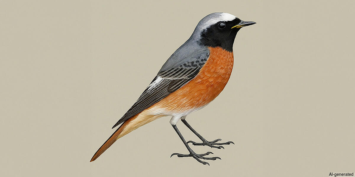 Common Redstart (Phoenicurus phoenicurus) - Adult male