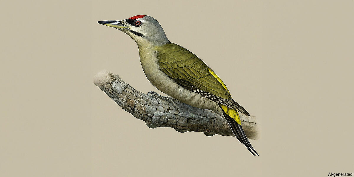 Eurasian Green Woodpecker (Picus viridis) - Adult male
