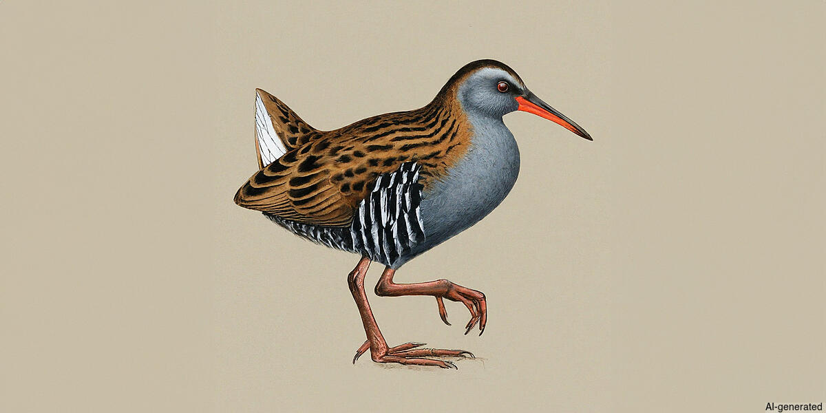 Water Rail (Rallus aquaticus) - Adult