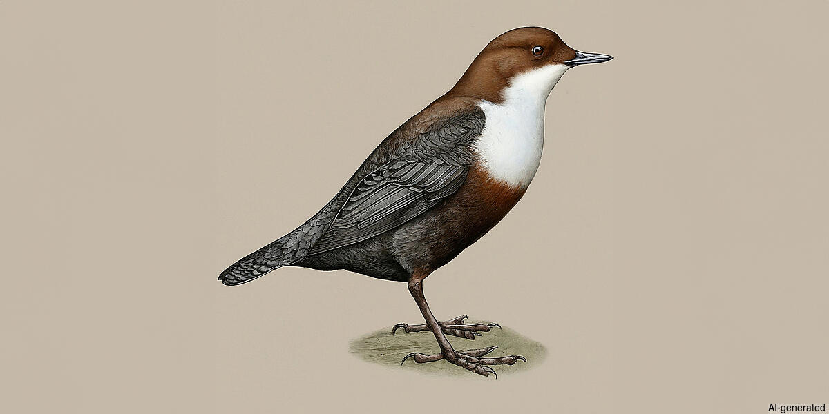 White-throated Dipper (Cinclus cinclus) - Adult