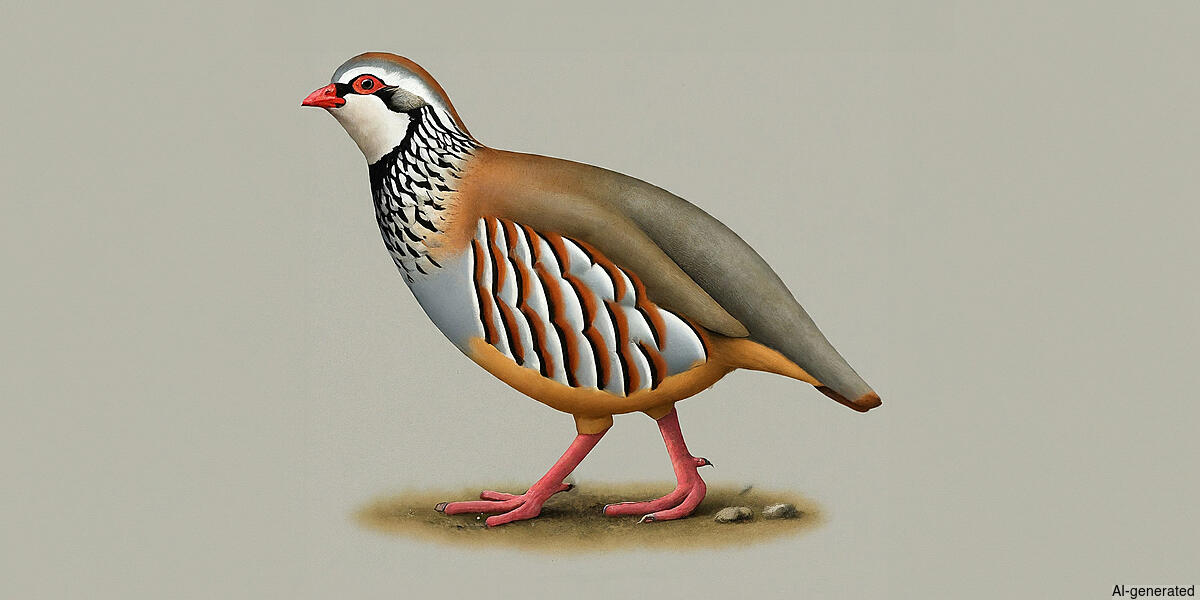 Red-legged Partridge (Alectoris rufa) - Adult