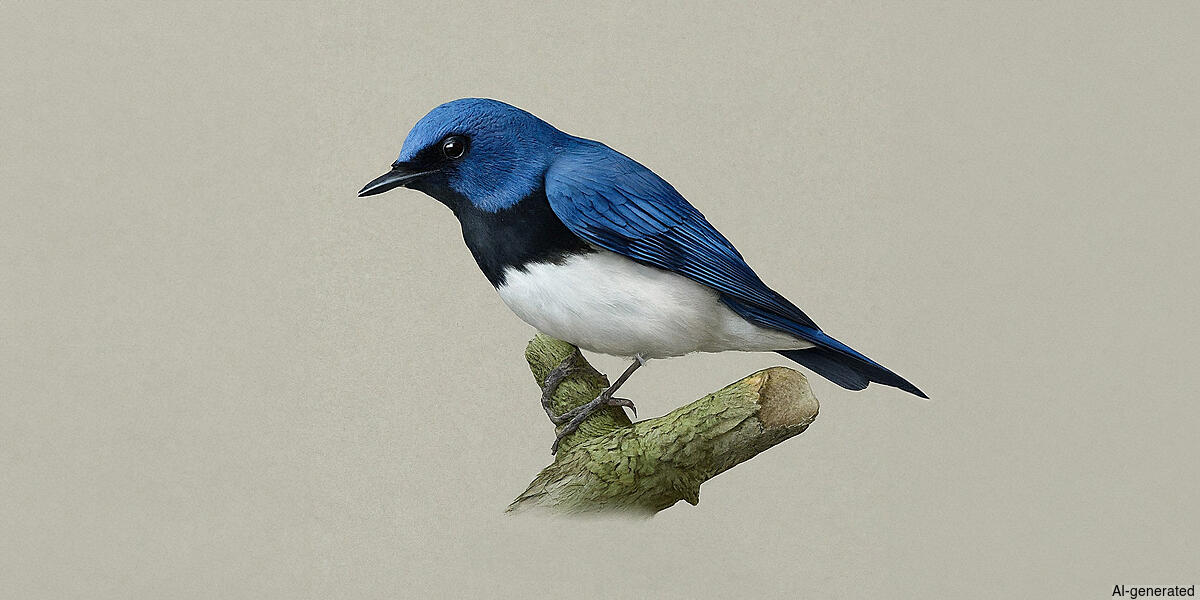 Blue-and-white Flycatcher (Cyanoptila cyanomelana) - Adult male